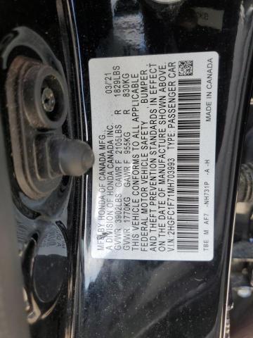 2HGFC1F71MH703993 Honda Civic EXL 12