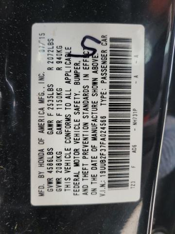 2015 Acura Tlx VIN: 19UUB2F37FA024566 Lot: 55757784