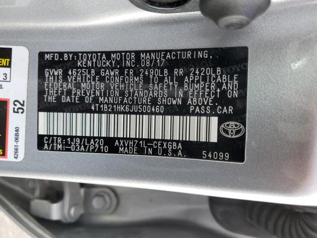 2018 Toyota Camry Hybrid VIN: 4T1B21HK6JU500460 Lot: 56339954