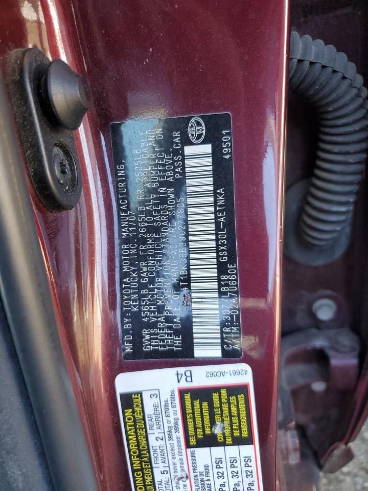 4T1BK36B38U277805 2008 Toyota Avalon Xl