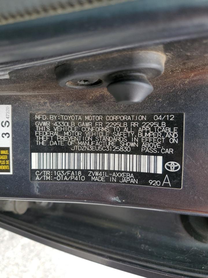 JTDZN3EU5C3125830 2012 Toyota Prius V