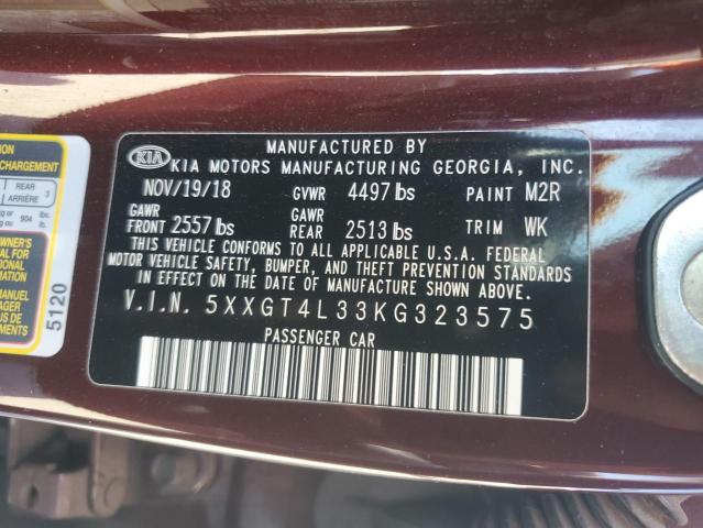 2019 Kia Optima Lx VIN: 5XXGT4L33KG323575 Lot: 54912264