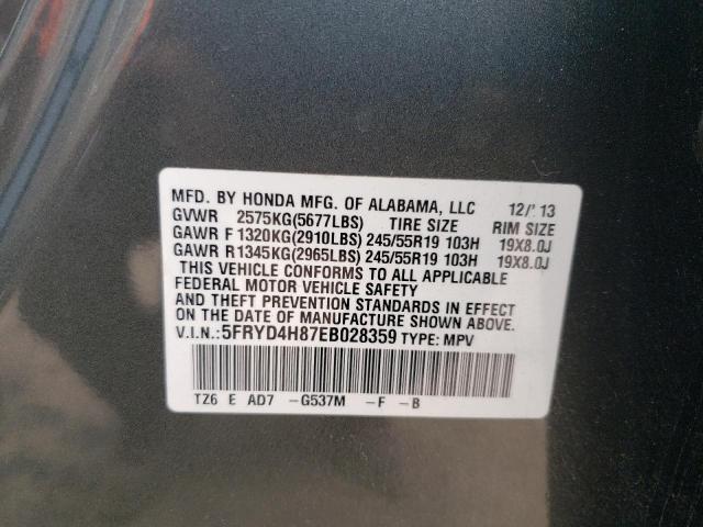 VIN 5FRYD4H87EB028359 2014 Acura MDX, Advance no.13