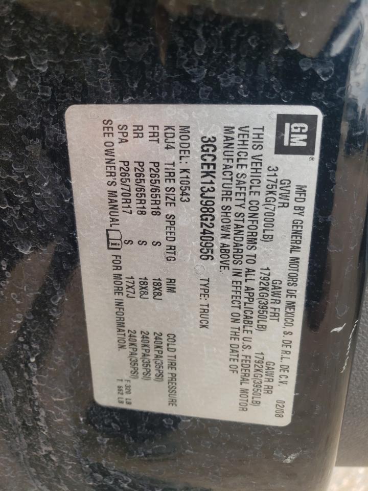 3GCEK13J98G240956 2008 Chevrolet Silverado K1500