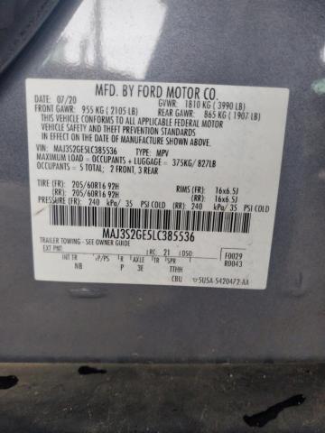 2020 Ford Ecosport Se VIN: MAJ3S2GE5LC385536 Lot: 54181424