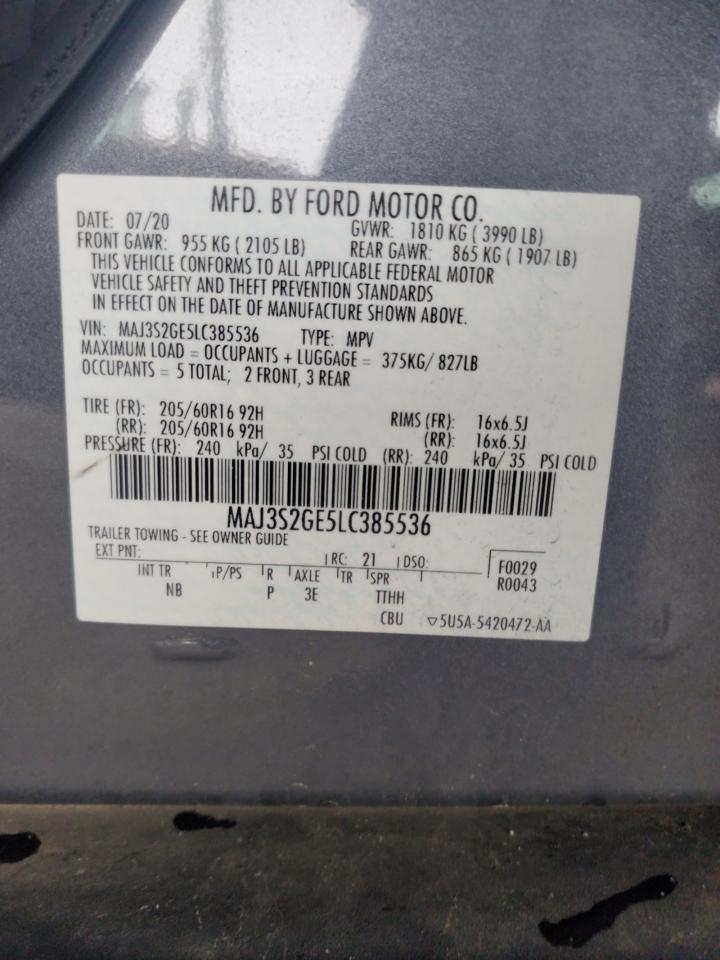 MAJ3S2GE5LC385536 2020 Ford Ecosport Se