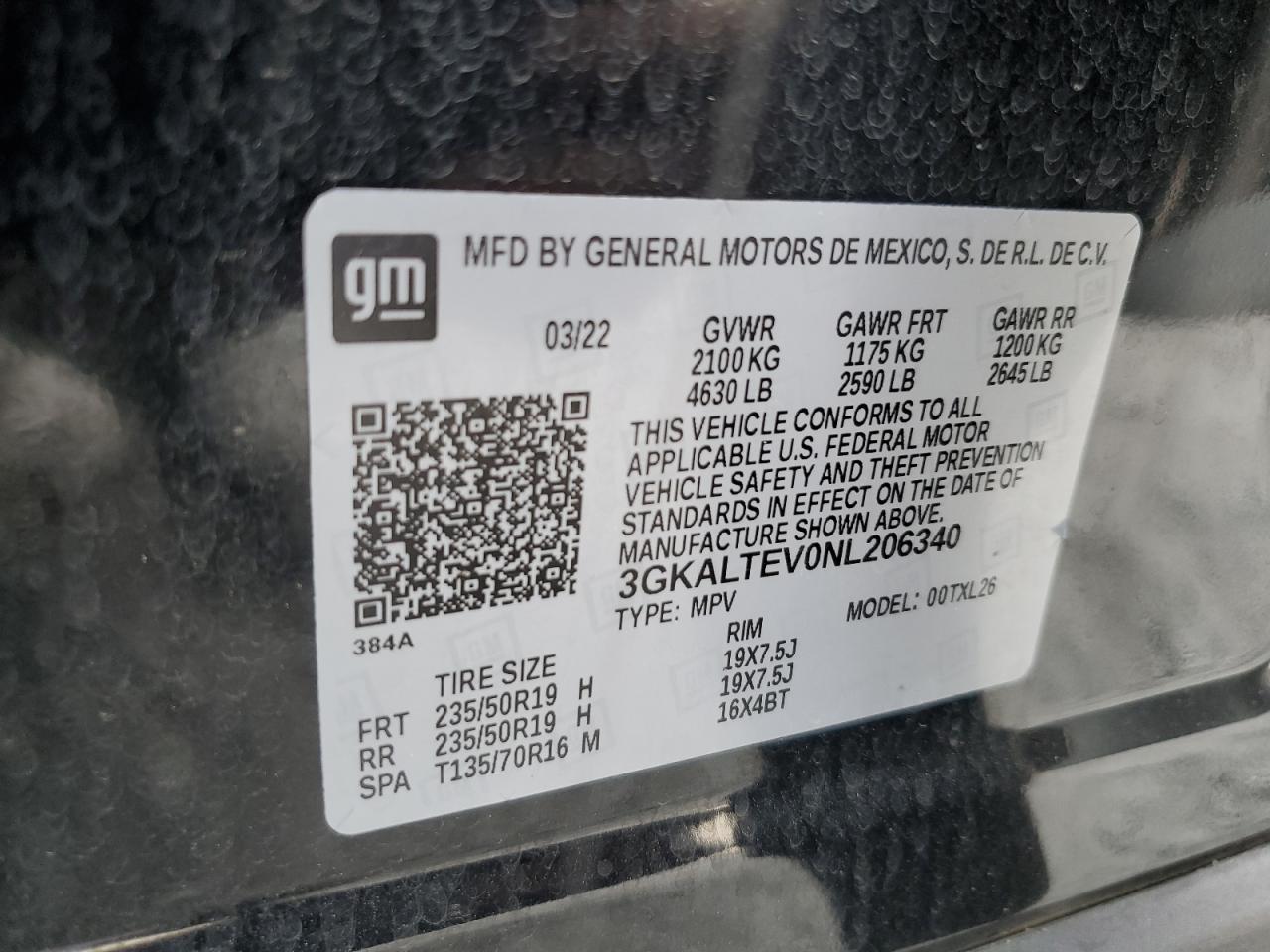 3GKALTEV0NL206340 2022 GMC Terrain Sle