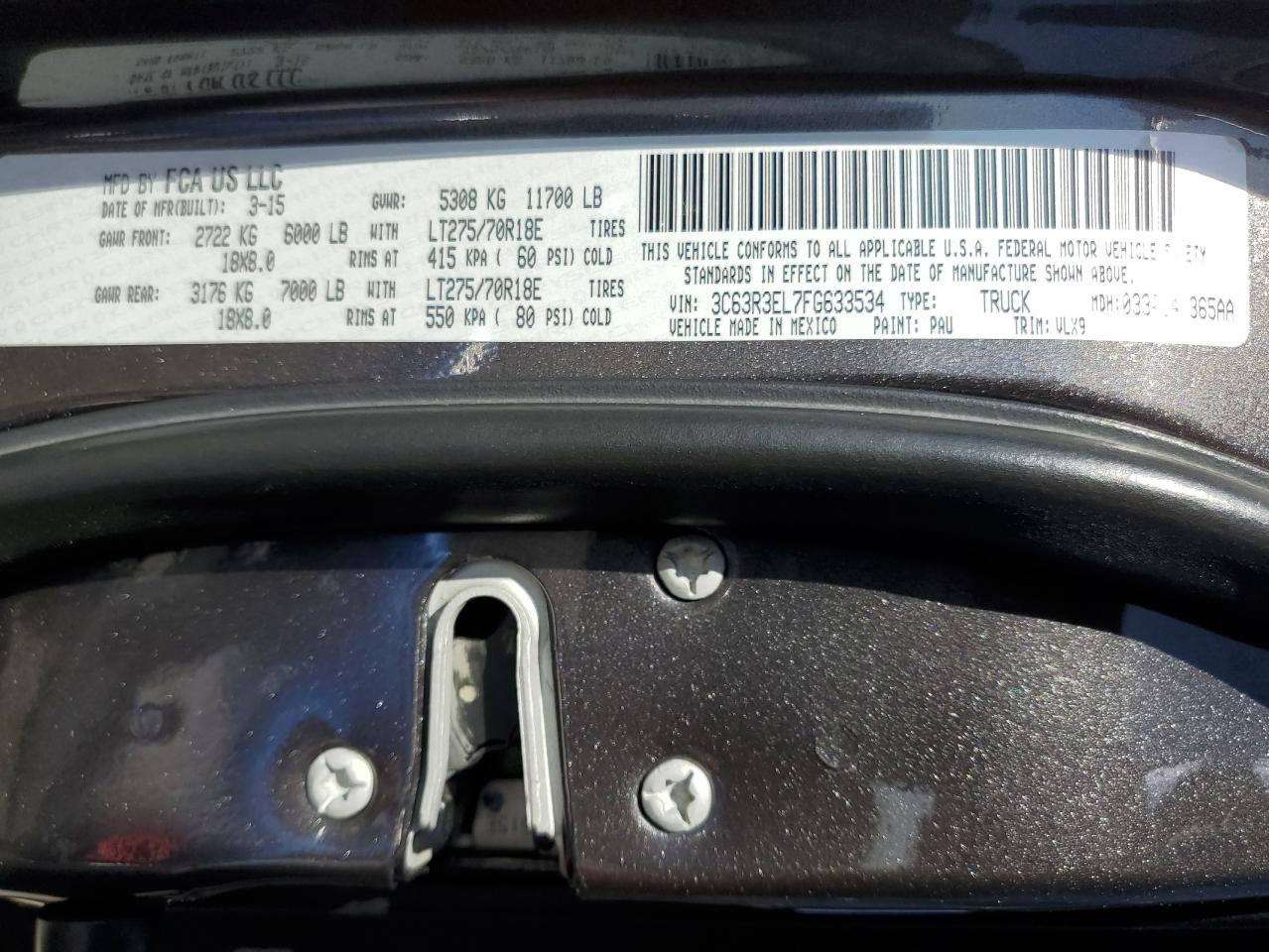 3C63R3EL7FG633534 2015 Ram 3500 Laramie