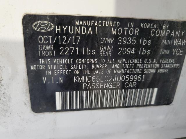 2018 Hyundai Ioniq Blue VIN: KMHC65LC2JU059961 Lot: 56283434