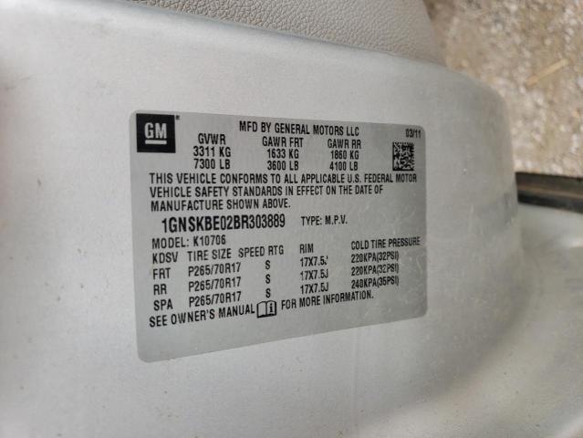 2011 Chevrolet Tahoe K1500 Lt VIN: 1GNSKBE02BR303889 Lot: 56326424