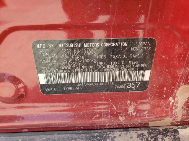 2019 MITSUBISHI OUTLANDER - JA4AP4AUXKU012736