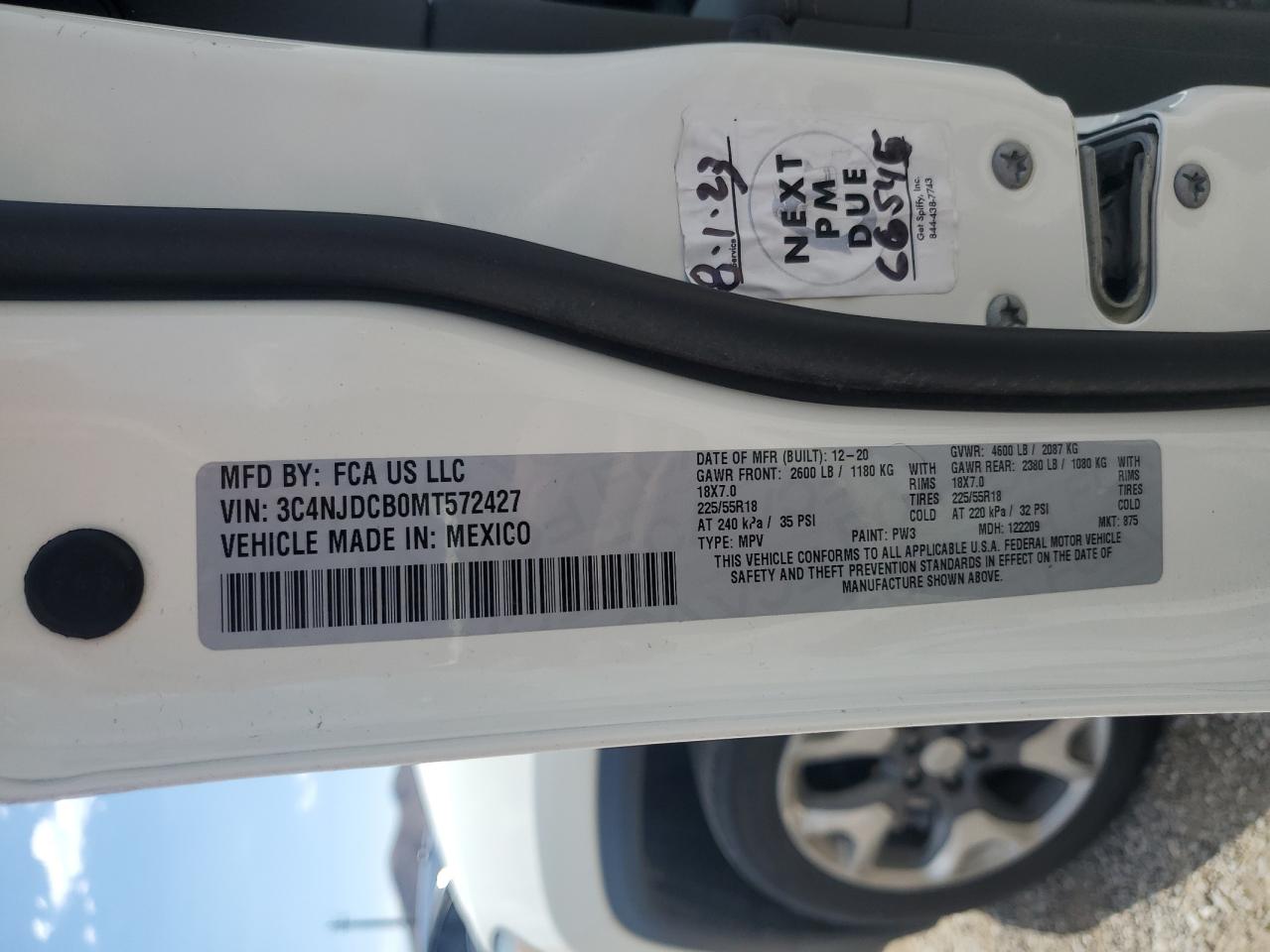 3C4NJDCB0MT572427 2021 Jeep Compass Limited