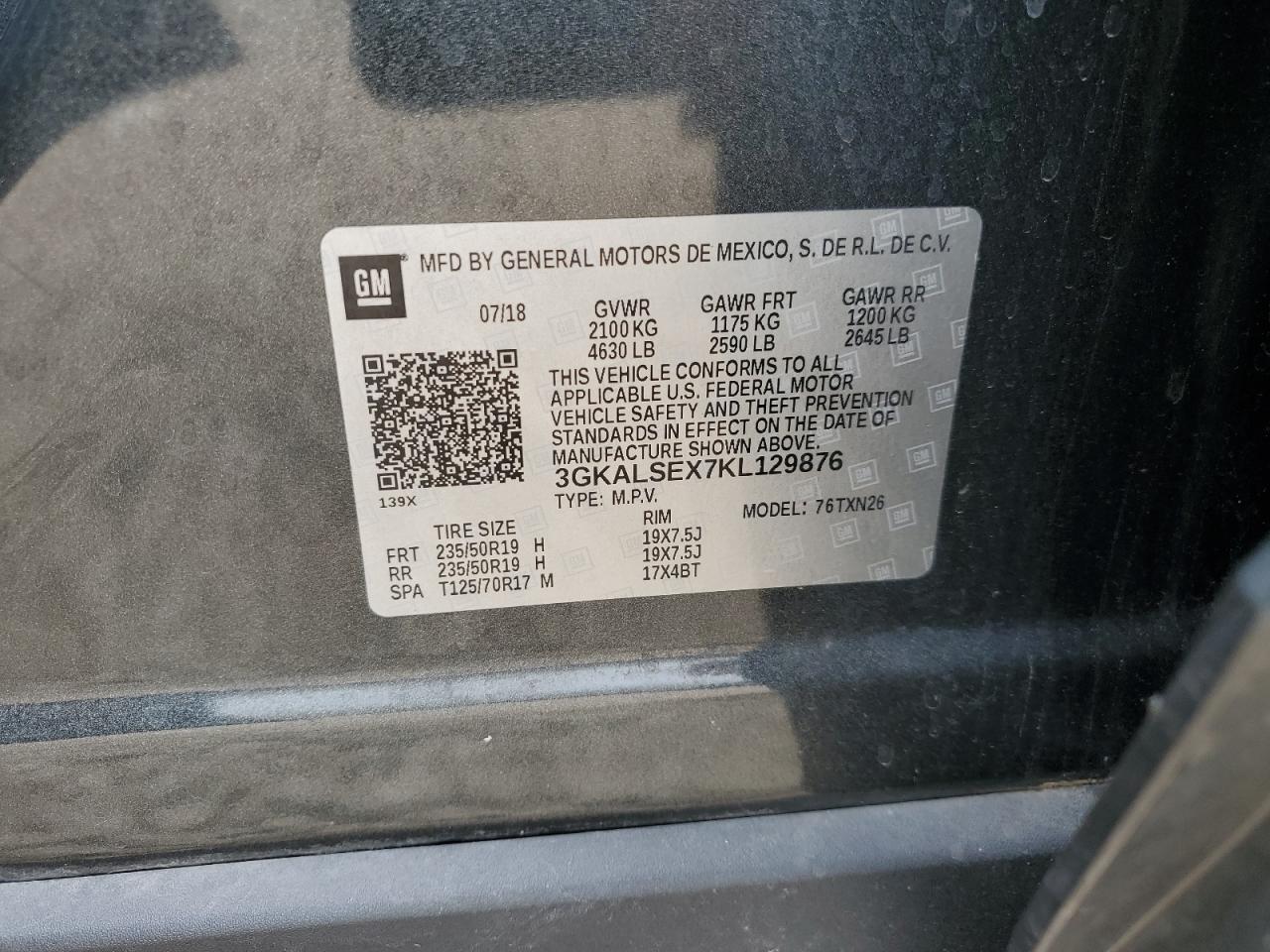 3GKALSEX7KL129876 2019 GMC Terrain Denali