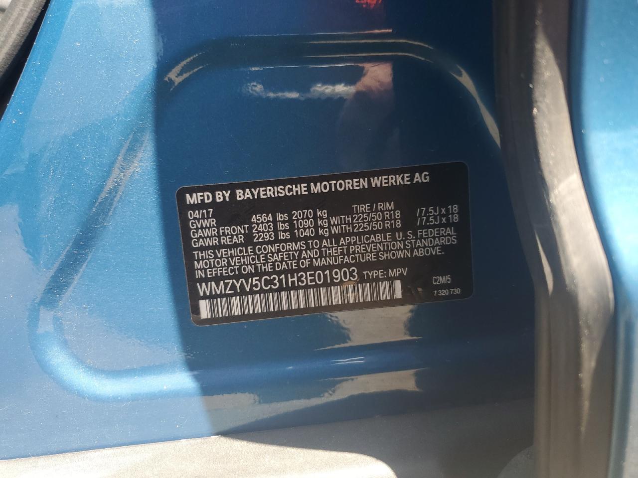 WMZYV5C31H3E01903 2017 Mini Cooper Countryman All4