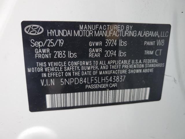 2020 Hyundai Elantra Sel VIN: 5NPD84LF5LH543837 Lot: 54787594