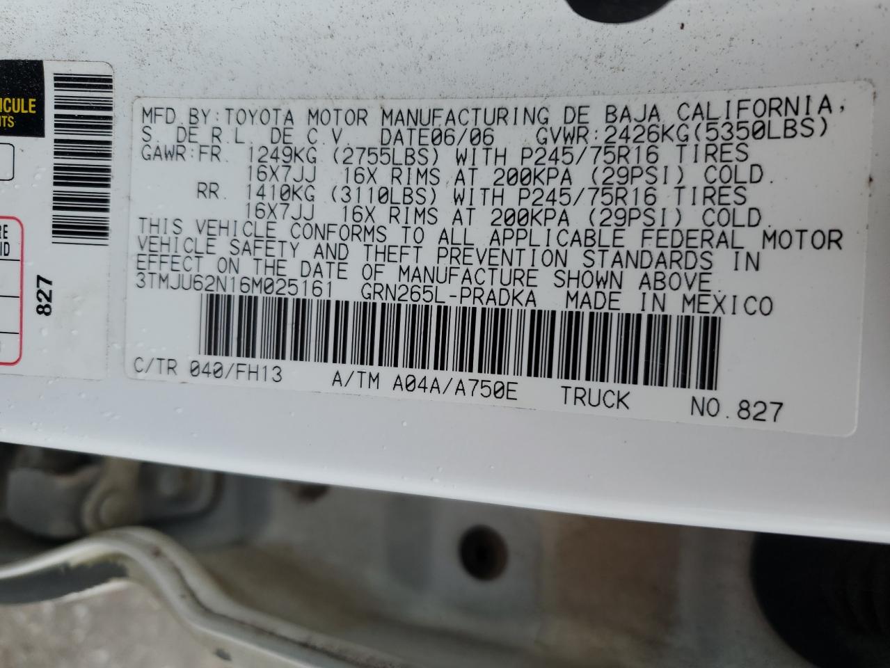 3TMJU62N16M025161 2006 Toyota Tacoma Double Cab Prerunner