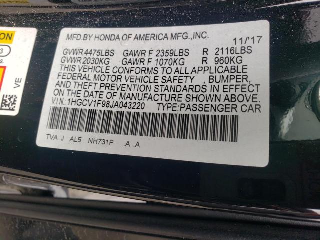 2018 HONDA ACCORD TOU - 1HGCV1F98JA043220