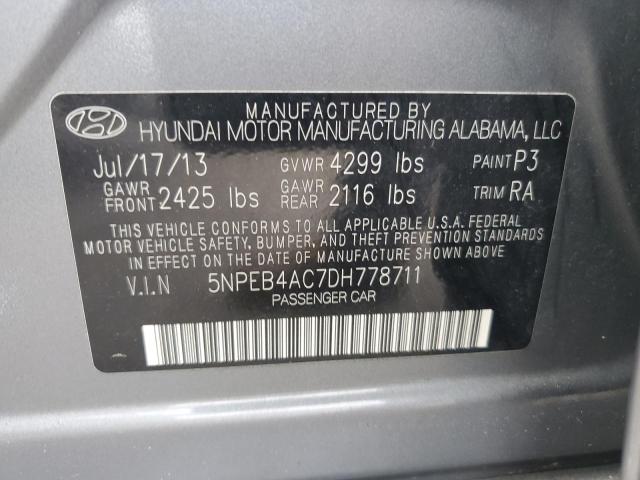 2013 Hyundai Sonata Gls VIN: 5NPEB4AC7DH778711 Lot: 56602484