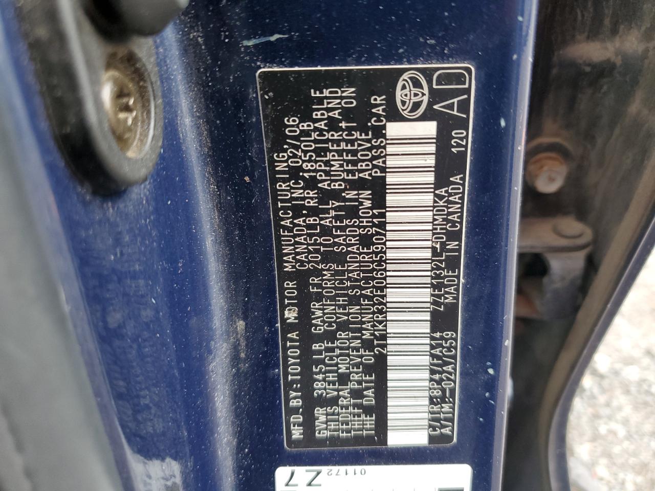 2T1KR32E06C590711 2006 Toyota Corolla Matrix Xr