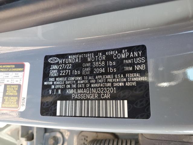 2022 Hyundai Elantra Sel VIN: KMHLM4AG1NU323201 Lot: 55162264