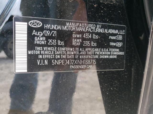 2022 Hyundai Sonata Sel Plus VIN: 5NPEJ4J2XNH138715 Lot: 56190404