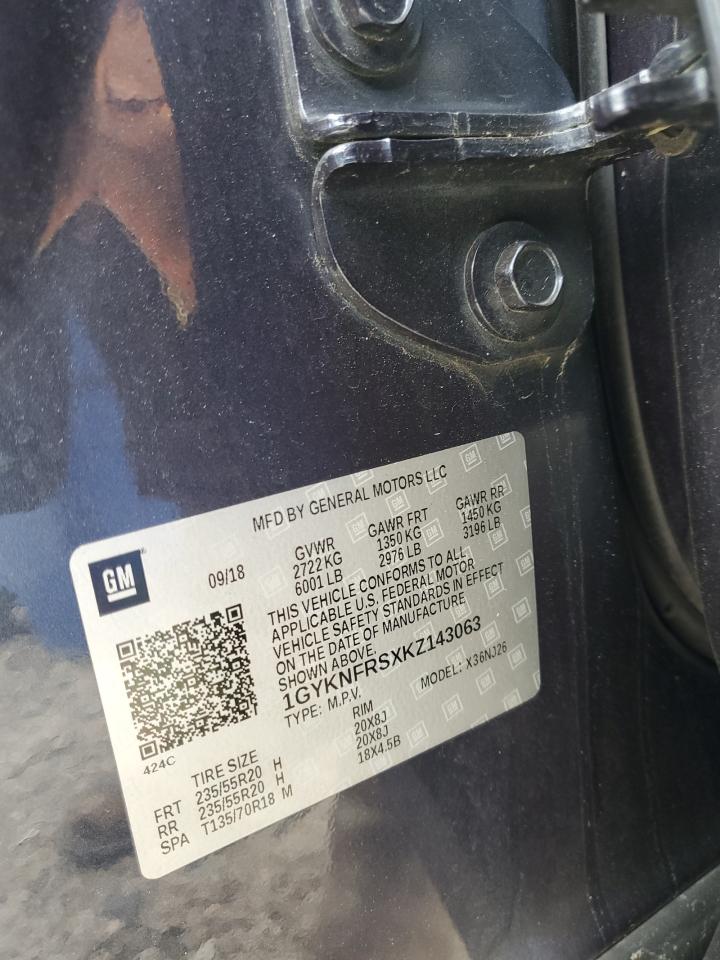 1GYKNFRSXKZ143063 2019 Cadillac Xt5 Premium Luxury