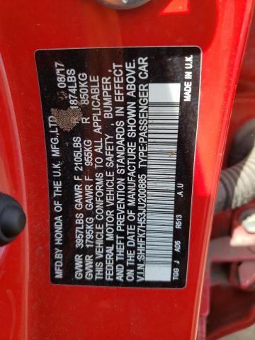 2018 HONDA CIVIC EX - SHHFK7H53JU200885