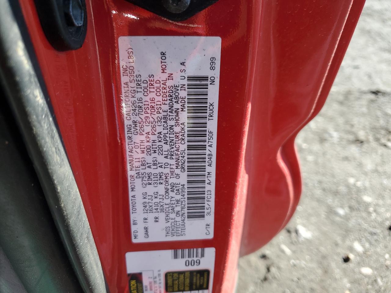 5TEUU42N78Z514994 2008 Toyota Tacoma Access Cab