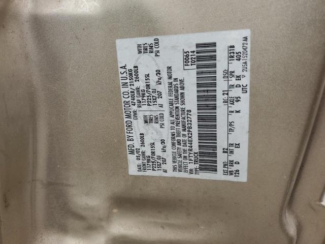 2002 Ford Ranger Super Cab VIN: 1FTYR44EX2PB32778 Lot: 53659434