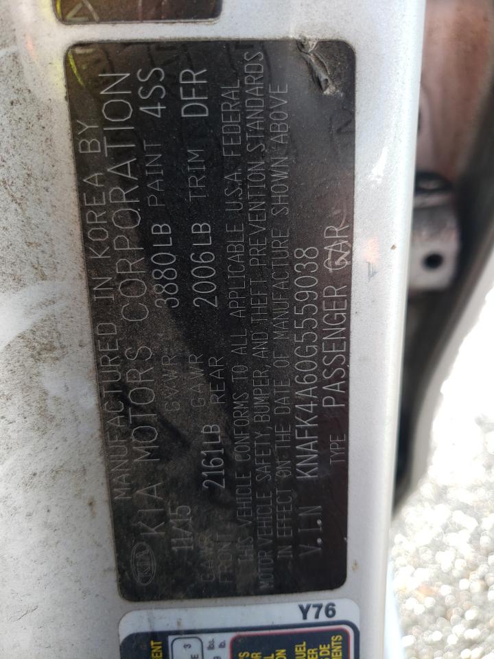 KNAFK4A60G5559038 2016 Kia Forte Lx