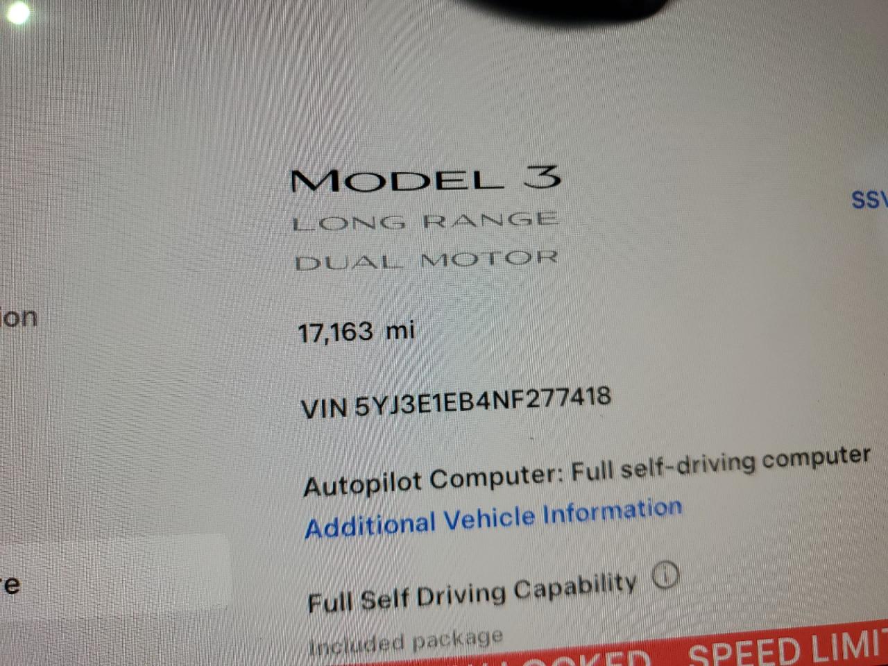 5YJ3E1EB4NF277418 2022 Tesla Model 3