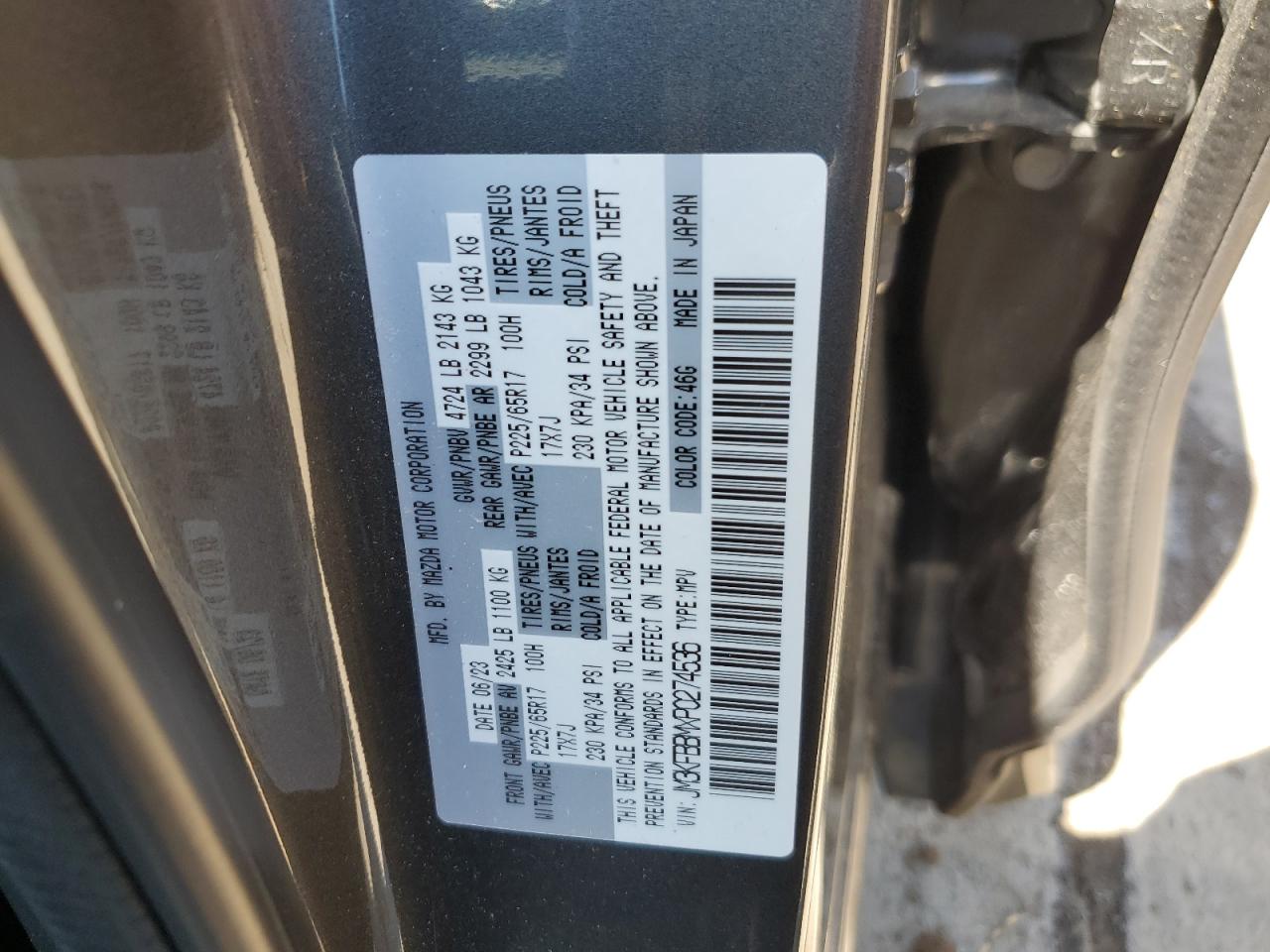 JM3KFBBMXP0274536 2023 Mazda Cx-5 Select