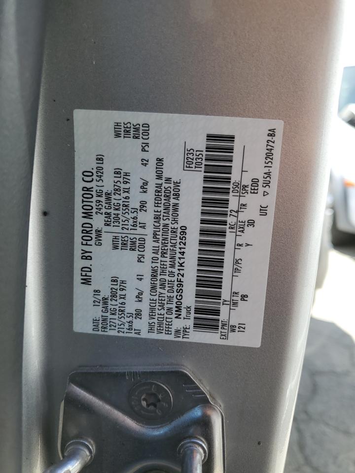 NM0GS9F21K1412590 2019 Ford Transit Connect Xlt