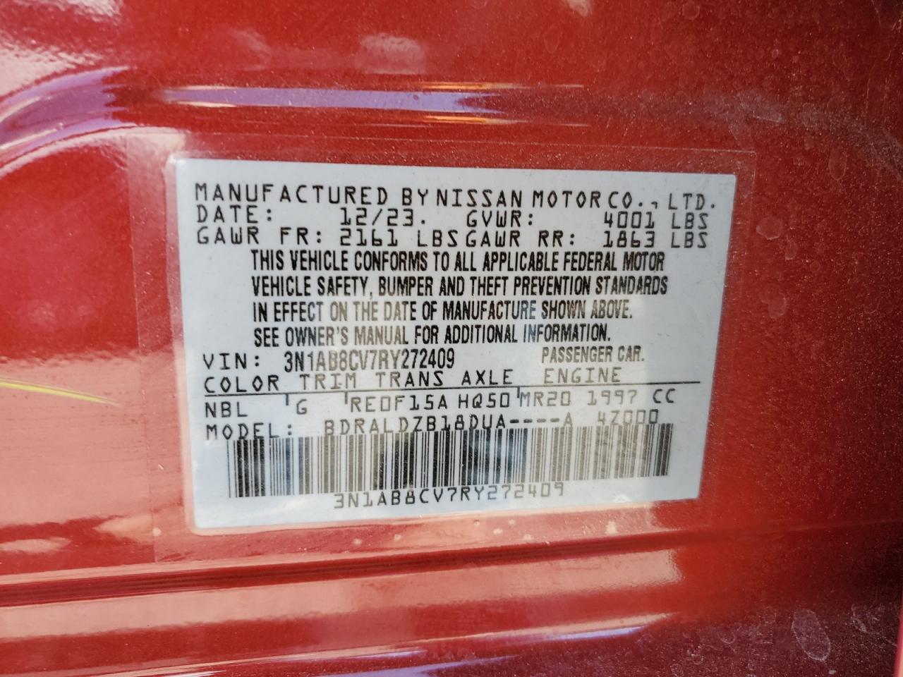 3N1AB8CV7RY272409 2024 Nissan Sentra Sv