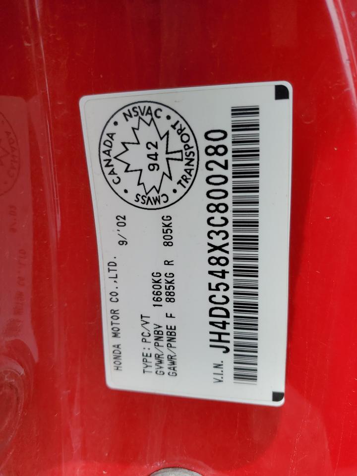 JH4DC548X3C800280 2003 Acura Rsx