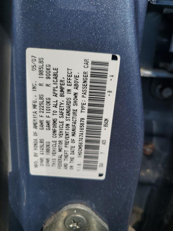 1HGCM56747A165879 2007 Honda Accord Ex