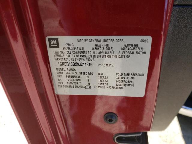 2009 GMC Acadia Sle VIN: 1GKER13DX9J211816 Lot: 56853464