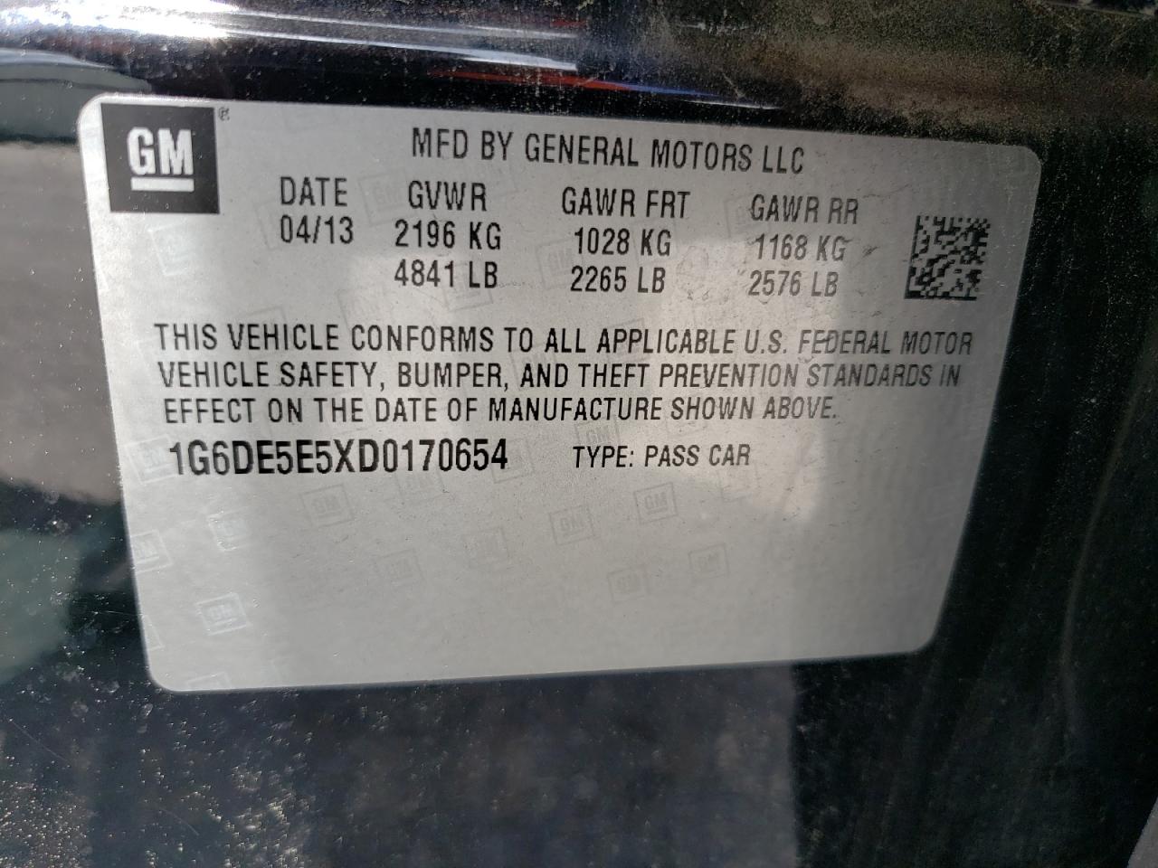 1G6DE5E5XD0170654 2013 Cadillac Cts Luxury Collection