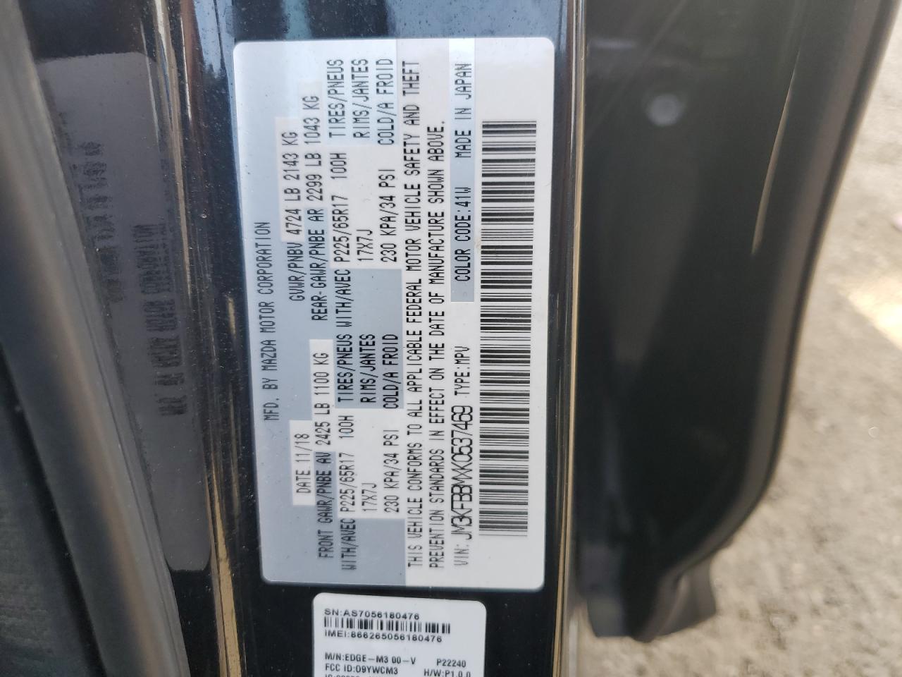 JM3KFBBMXK0537469 2019 Mazda Cx-5 Sport