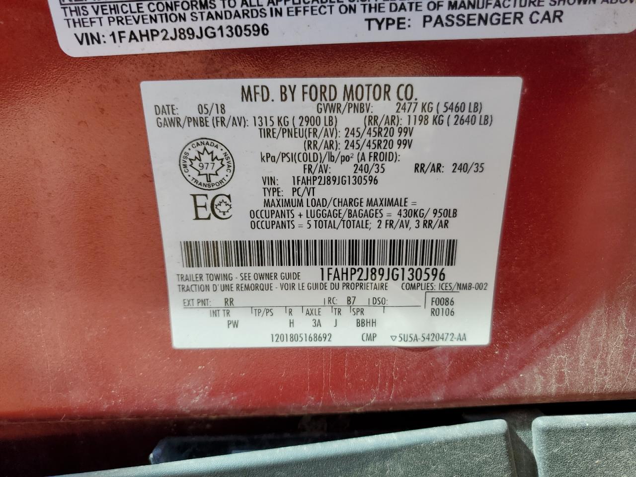 1FAHP2J89JG130596 2018 Ford Taurus Limited