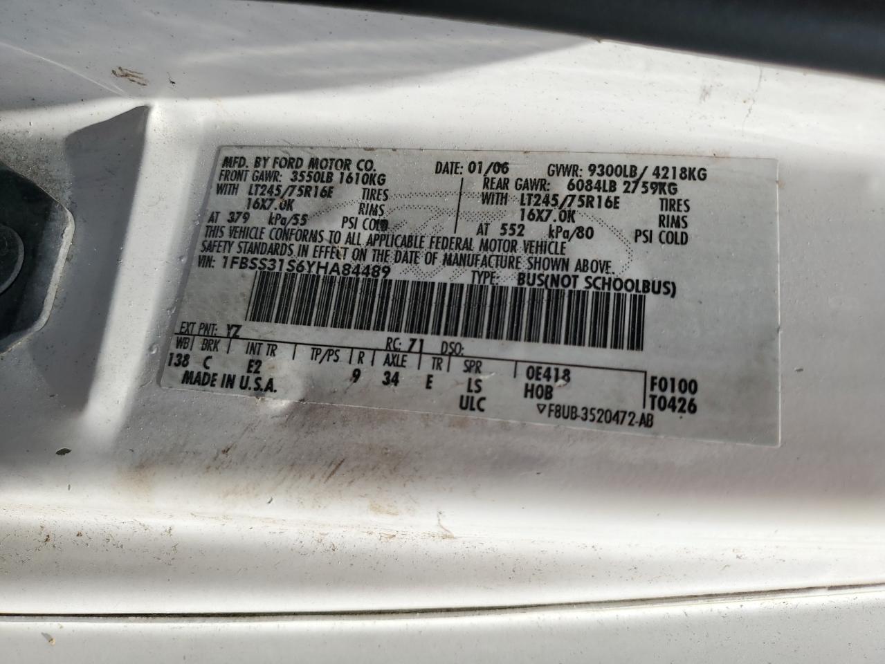 1FBSS31S6YHA84489 2000 Ford Econoline E350 Super Duty Wagon