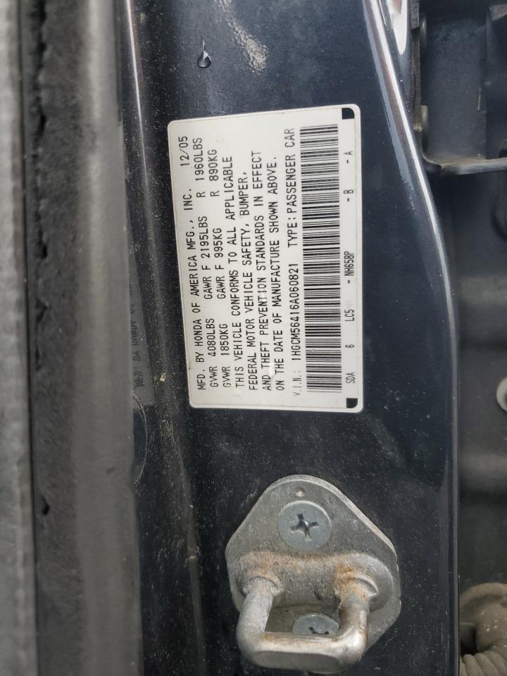 1HGCM56416A060821 2006 Honda Accord Lx