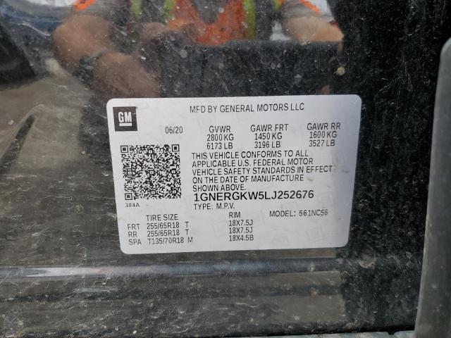 2020 Chevrolet Traverse Lt VIN: 1GNERGKW5LJ252676 Lot: 52800474