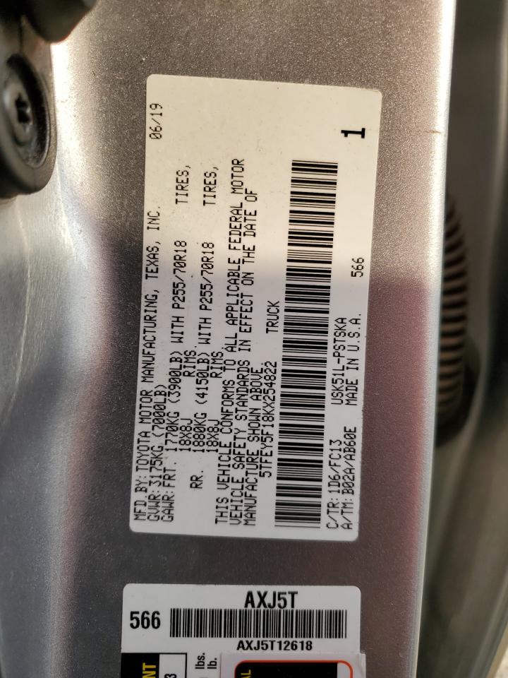 5TFEY5F18KX254822 2019 Toyota Tundra Crewmax Sr5