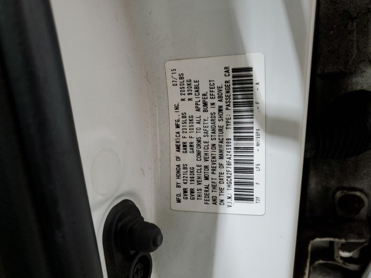 1HGCR2F78FA245989 2015 Honda Accord Ex