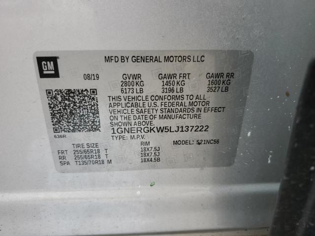 2020 Chevrolet Traverse Lt VIN: 1GNERGKW5LJ137222 Lot: 54361074