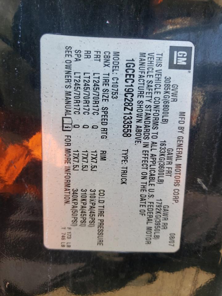 1GCEC19C28Z133558 2008 Chevrolet Silverado C1500