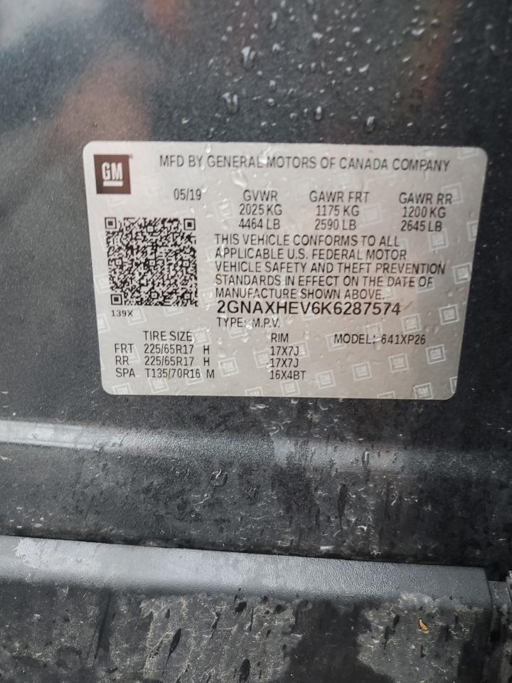 2GNAXHEV6K6287574 2019 Chevrolet Equinox Ls