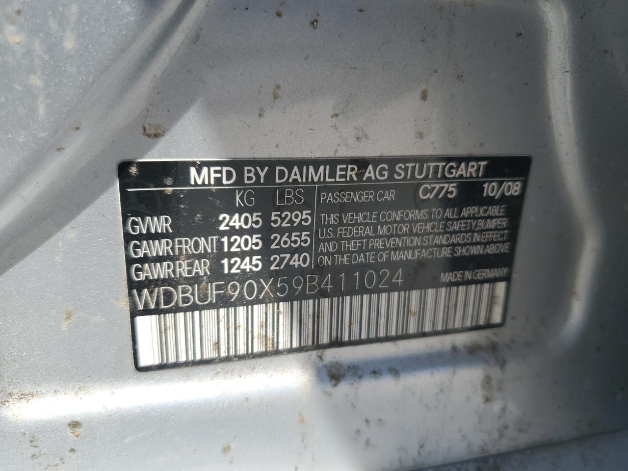 WDBUF90X59B411024 2009 Mercedes-Benz E 550 4Matic