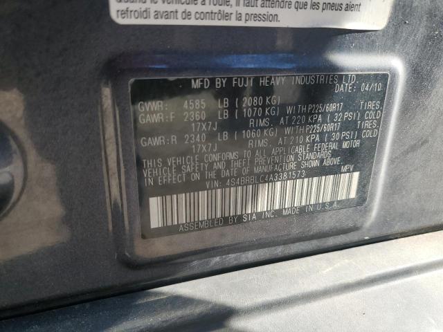 2010 Subaru Outback 2.5I Limited VIN: 4S4BRBLC4A3381573 Lot: 56506314